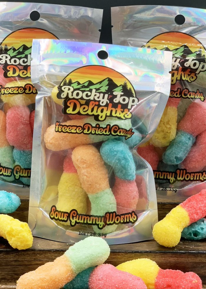 Sour Gummy Worms - Freeze Dried Candy- 1oz bag- $9.99 Freese Dried Candy 